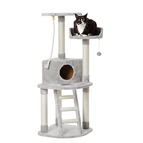 Amazon Basics Cat Condo Tree Tower With Scratching Post And Step ...
