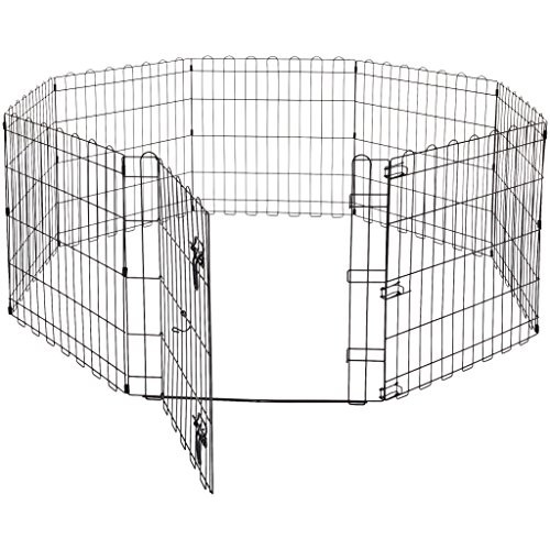 Amazon Basics Foldable Metal Pet Dog Exercise Fence Pen With Door...