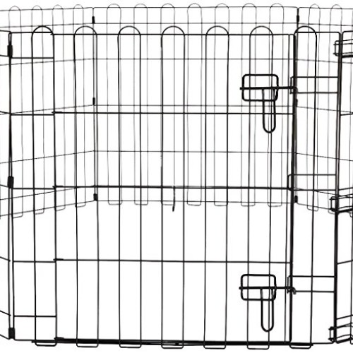 Amazon Basics Foldable Metal Pet Dog Exercise Fence Pen With Door...