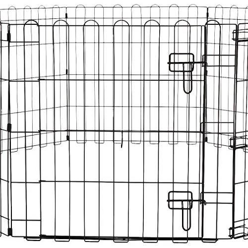 Amazon Basics Foldable Metal Pet Dog Exercise Fence Pen With Door...