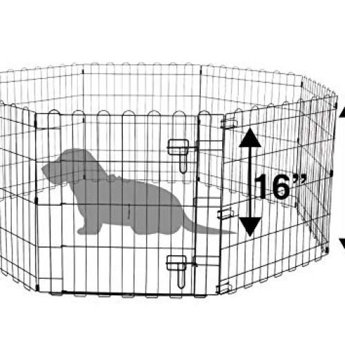 Amazon Basics Foldable Metal Pet Dog Exercise Fence Pen With Door...