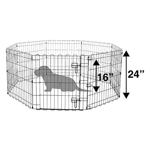 Amazon Basics Foldable Metal Pet Dog Exercise Fence Pen With Door...
