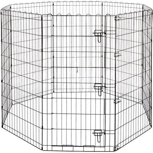 Amazon Basics Foldable Metal Pet Dog Exercise Fence Pen With Door...