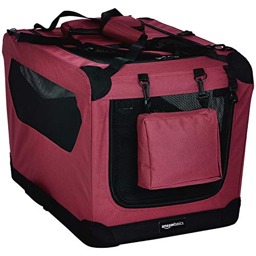 Amazon Basics Folding Portable Soft Pet Dog Crate Carrier Kennel ...
