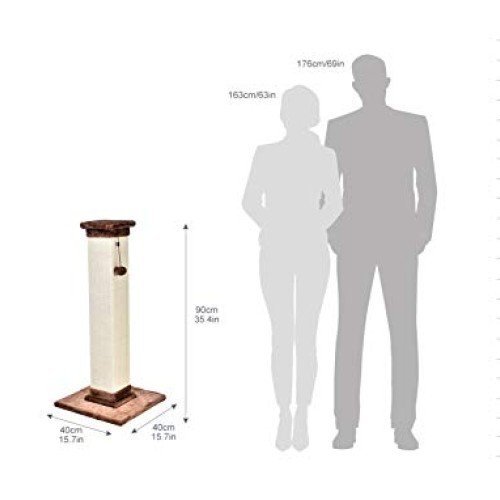 Amazon Basics Large Premium Tall Cat Scratching Post - 16 x 35 x ...