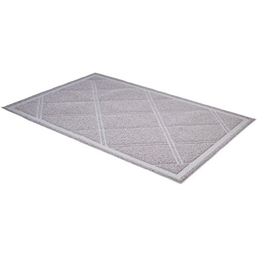 Amazon Basics Less-Mess Cat Litter Box Mat, 24 x 35 Inches, Grey