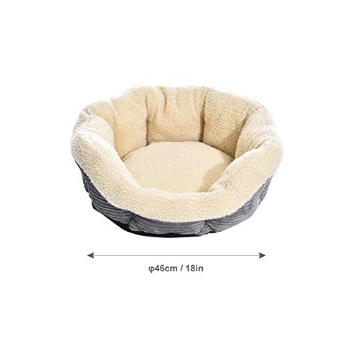 Amazon Basics Round Self Warming Pet Bed For Cat or Dog, 18 x 8 I...