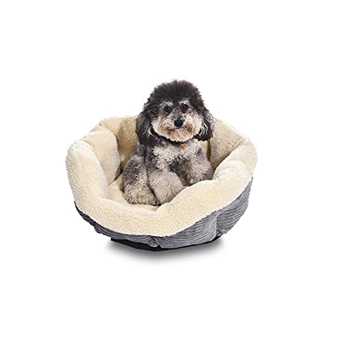 Amazon Basics Round Self Warming Pet Bed For Cat or Dog, 18 x 8 I...