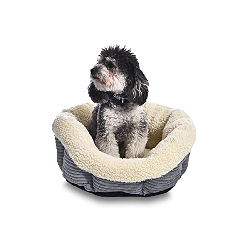 Amazon Basics Round Self Warming Pet Bed For Cat or Dog, 18 x 8 I...