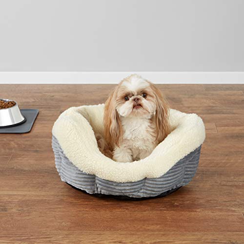 Amazon Basics Round Self Warming Pet Bed For Cat or Dog, 18 x 8 I...
