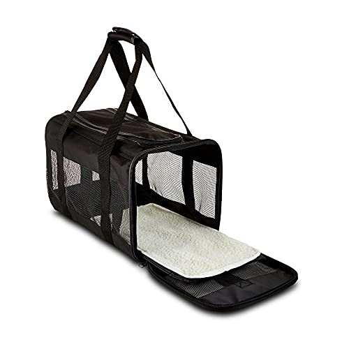 Amazon Basics Soft-Sided Mesh Pet Travel Carrier, Medium 17 x 10...