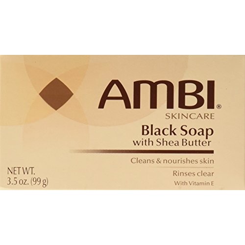 Ambi Skincare Black Soap with Shea Butter, 3.5 Oz Pack of 2
