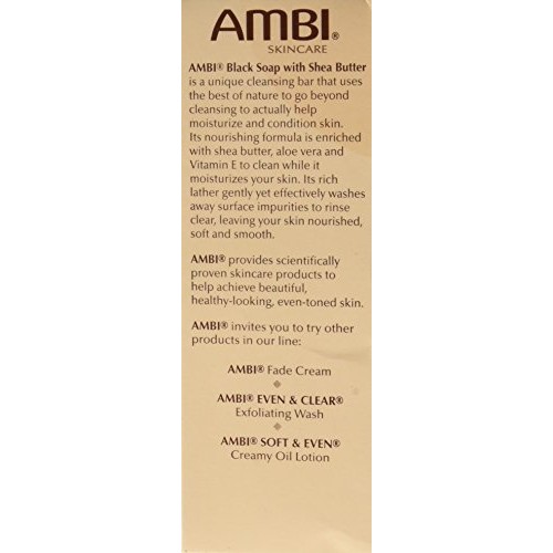 Ambi Skincare Black Soap with Shea Butter, 3.5 Oz Pack of 2