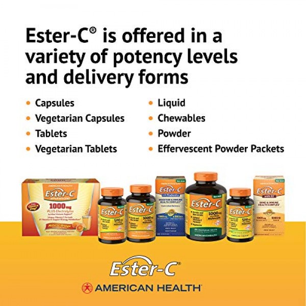 American Health Ester-C 500 mg - 120 Capsules - Gentle On Stomach...