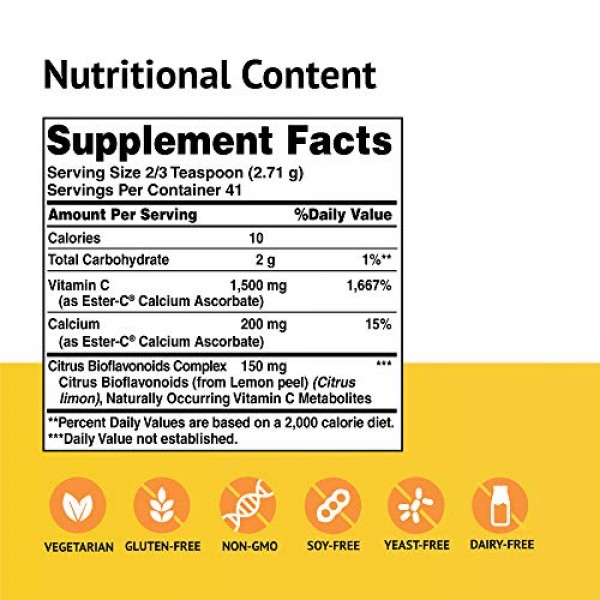 American Health Ester-C Powder with Citrus Bioflavonoids - 24-Hou...
