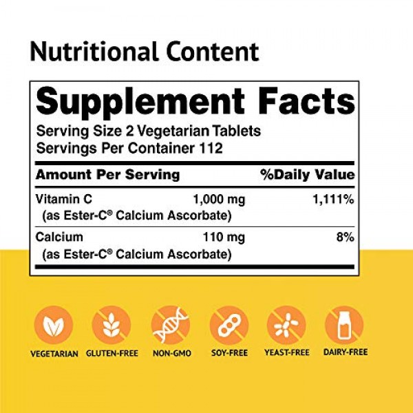 American Health Ester-C Vegetarian Tablets - 24-Hour Immune Suppo...