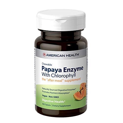American Health Papaya Enzyme with Chlorophyll Chewable Tablets -...