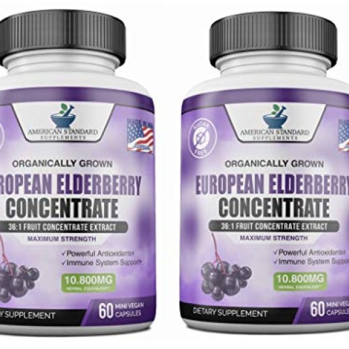 Elderberry European Organic 10,800mg 2 Pack - Immune Support Im...