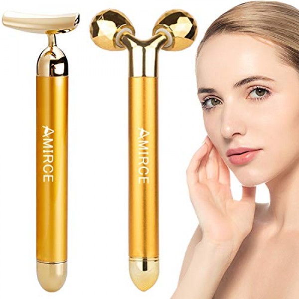 2 in 1 Electric Face Massager Roller Kit Arm Eye Nose Massage Sto...