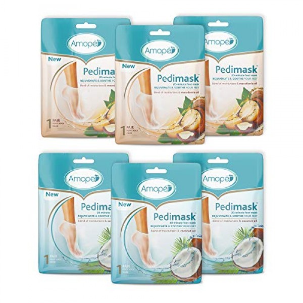 Amope PediMask Kit- 20 Minute Foot Mask to Rejuvenate and Soothe ...