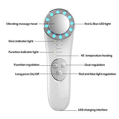 Facial Massager - 7 in 1 Face Cleaner Lifting Machine - High Freq...