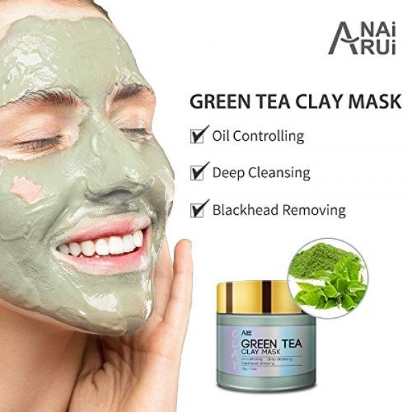 ANAI RUI Turmeric Clay Mask - Green Tea Detox Clay Mask - Dead Se...