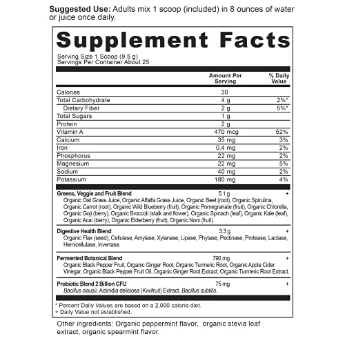 Ancient Nutrition Organic SuperGreens - Digestive Enzymes, Fermen...