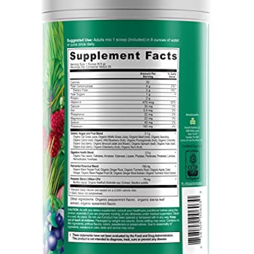 Ancient Nutrition Organic SuperGreens - Digestive Enzymes, Fermen...