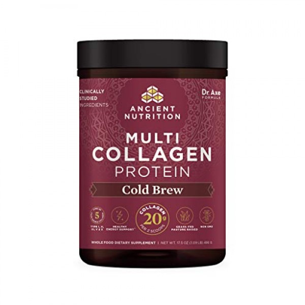 Collagen Powder Protein by Ancient Nutrition, Cold Brew Coffee Mu...