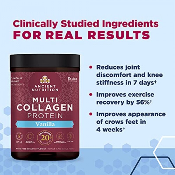 Collagen Powder Protein by Ancient Nutrition, Multi Collagen Choc...