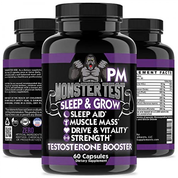 Angry Supplements Monster Test PM T Boost Plus Sleep...