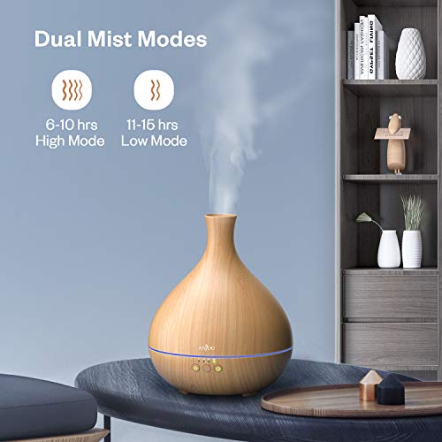 Essential Oil Diffuser,Anjou 500ml Cool Mist Humidifier,One Fill ...