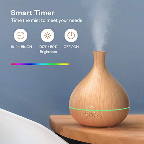 Essential Oil Diffuser,Anjou 500ml Cool Mist Humidifier,One Fill ...