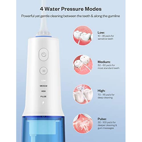Water Flosser Cordless Teeth Cleaner, 320ML Professional Dental O...