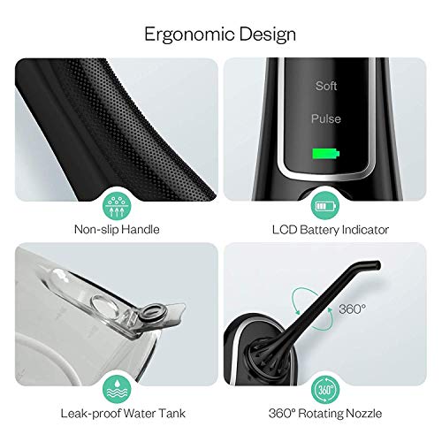 Water Flosser Professional Cordless Dental 300 ML Oral Irrigator,...