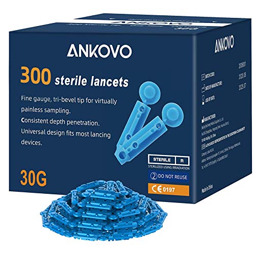 ANKOVO Twist Top Lancets for Blood Testing 30 Gauge, 300*Lancets ...