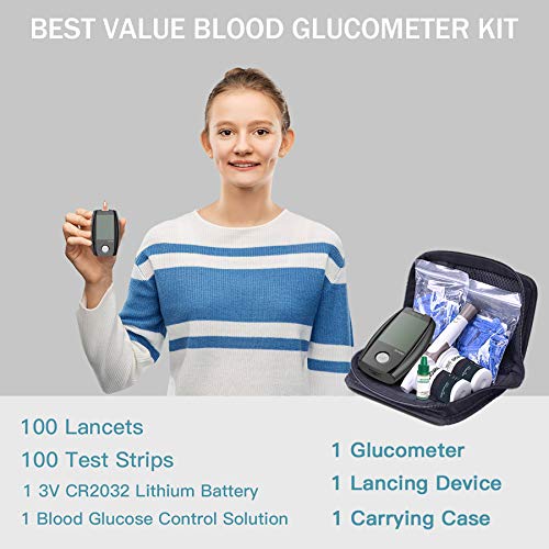 Blood Glucose Monitor Kit, ANKOVO Diabetes Testing Kit with Blood...