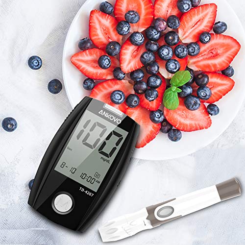 Blood Glucose Monitor Kit, ANKOVO Diabetes Testing Kit with Blood...