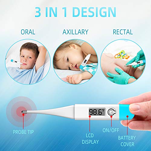Digital Thermometer, LCD Basal Body Thermometer, Waterproof, Accu...