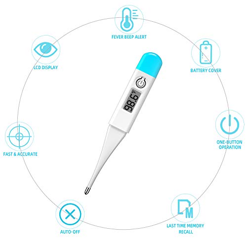 Digital Thermometer, LCD Basal Body Thermometer, Waterproof, Accu...