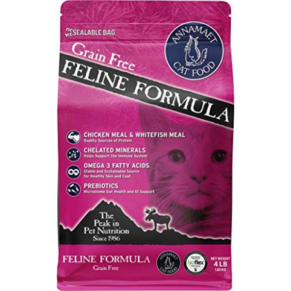Annamaet Grain-Free Feline Formula Dry Cat Food, Chicken & Fish...