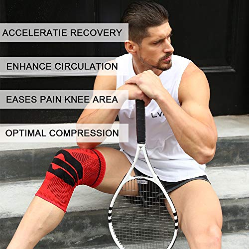 Knee Brace, Knee Support Compression Sleeve with Side Stabilizers...
