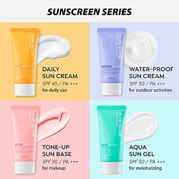 APIEU Pure Block Daily Sunscreen Cream SPF45/PA+++ 50ml | Non-Gr...