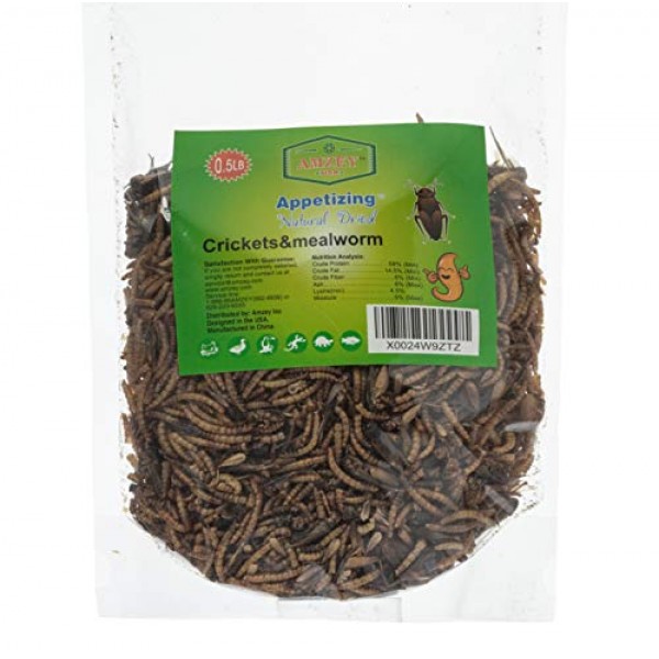 Appetizing Mealworms with Natural Dried Crickets 8oz All Natura...