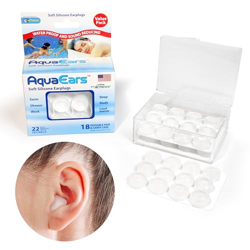 Soft Moldable Earplugs, 18 Pairs for Sleeping, Live Events, Swimm...