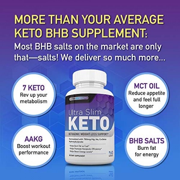 Ultra Slim Keto Diet Pills with MCT Oil, 7 Keto DHEA | Burn Fat F...