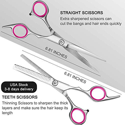 Hair Cutting Scissors kit 6.5 9pcs Set Professional Hair Shears ...