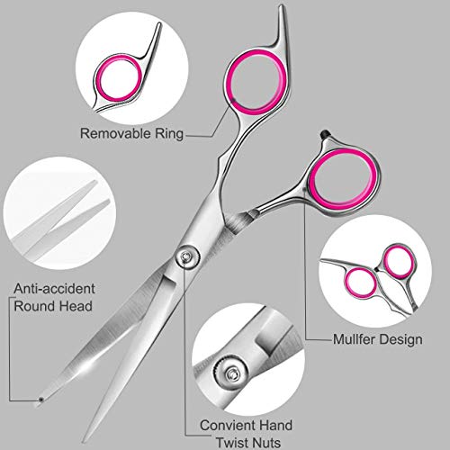 Hair Cutting Scissors kit 6.5 9pcs Set Professional Hair Shears ...