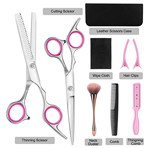 Hair Cutting Scissors kit 6.5 9pcs Set Professional Hair Shears ...