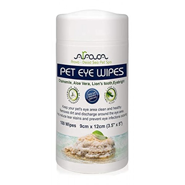 Arava Pet Eye Wipes,100 Count, for Dogs - Cats, Puppies & Kittens...
